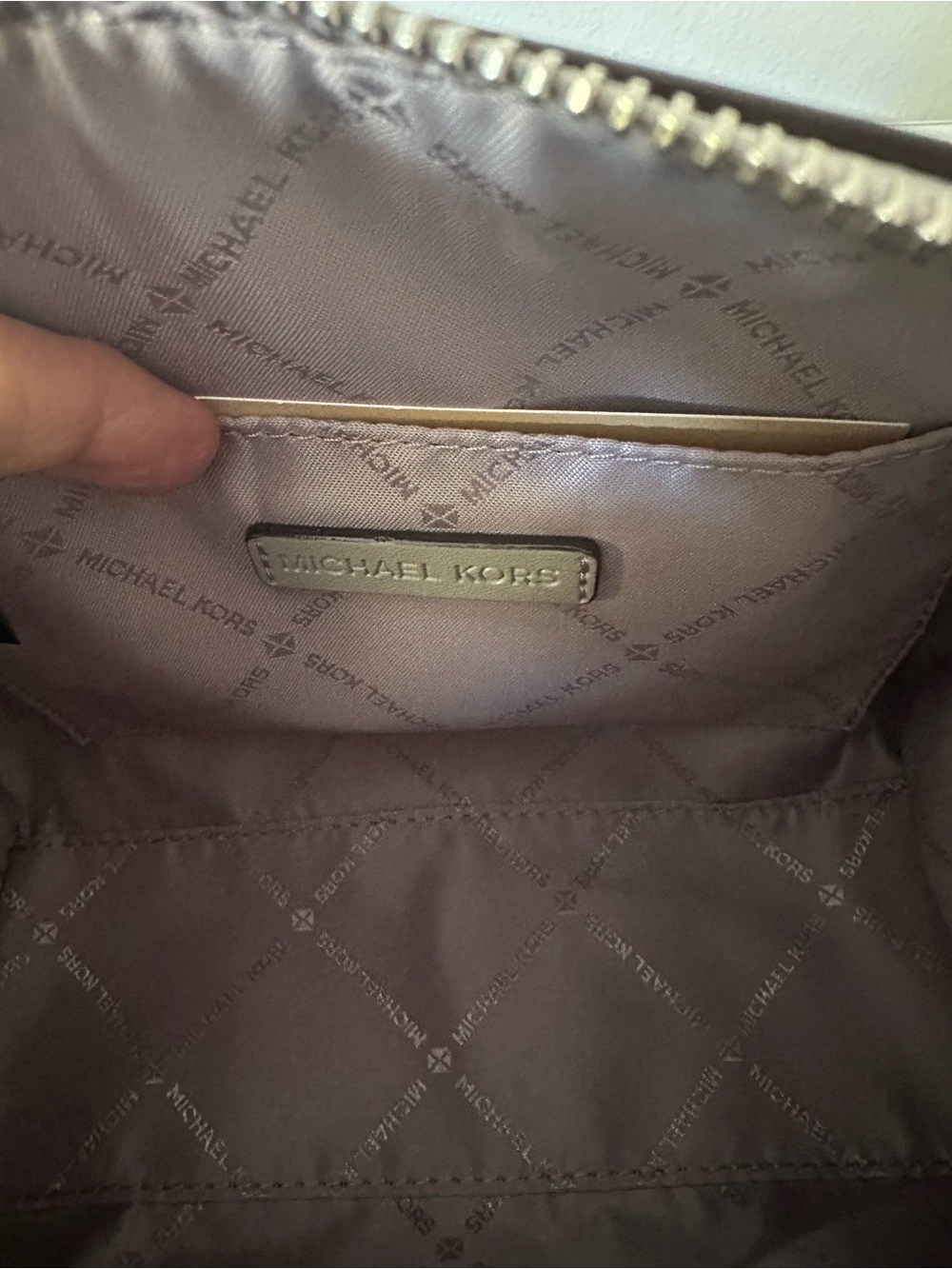 Michael Kors travel crossbody or handbag, silver, mirror finish,new with tag - Picture 7 of 16